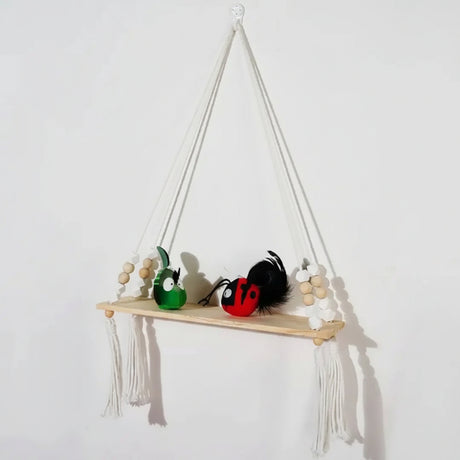 Macrame Hanging Wall Shelf Floating shelf Shelving