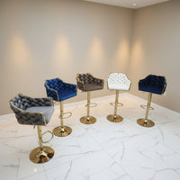 Luxury Braided Velvet Adjustable Bar Stool