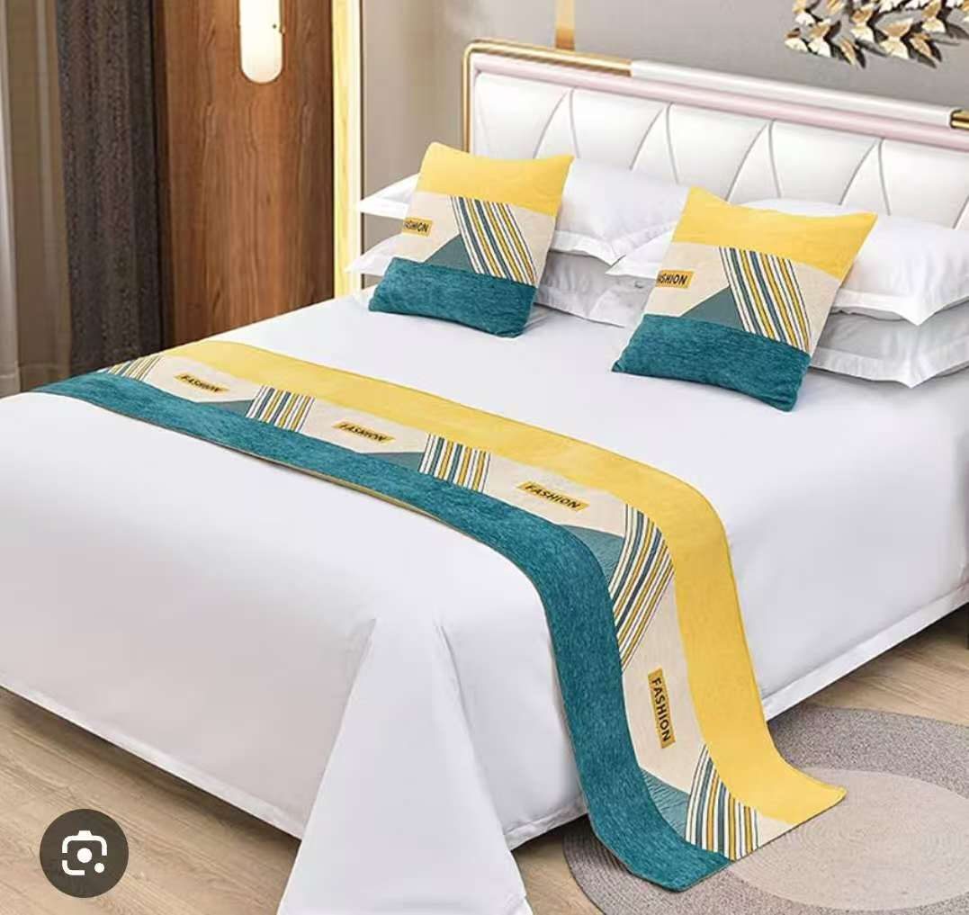 1pc Bedrunner with 2 Matching Pillowcases – Elegant Bedroom Decor Set