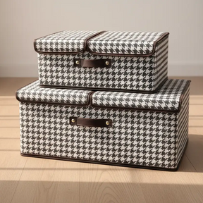 Decorative Storage Boxes 2 Piece Set with Lids Closet Organizers
