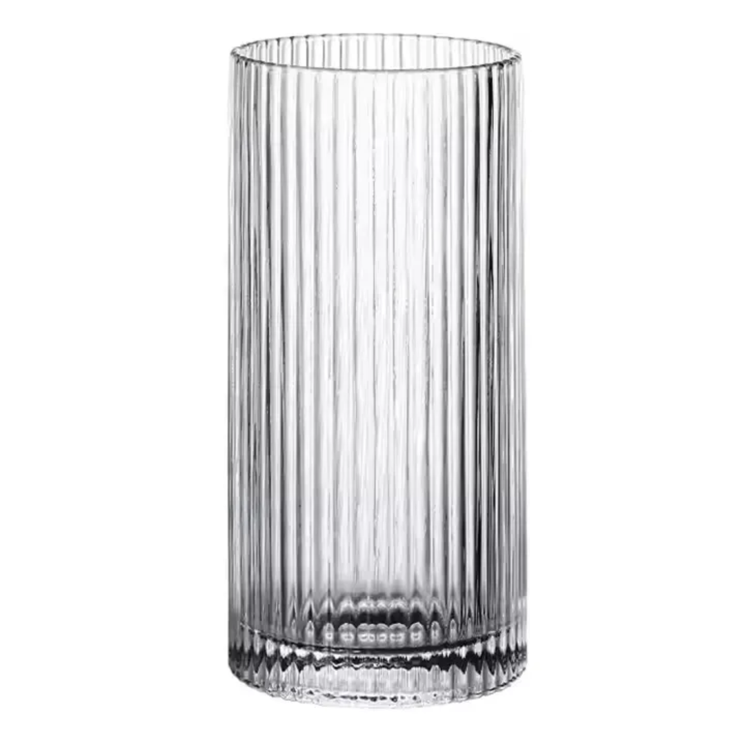 Premium Clear Japanese Style Ribbed Glasses- Furaha Finds Kenya