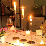 Set of 3 Luxurious Metallic Candle Holders in Different Sizes
