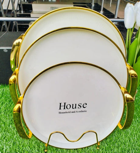 Set of 3 Round Serving Trays – Lightweight, Stackable & Stylish- Furaha Finds Kenya