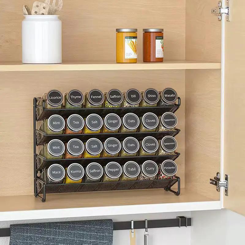 28 Glass Spice Jars Set Spice Organizers