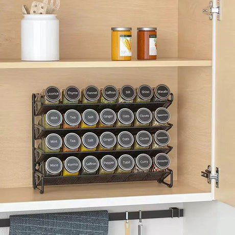28 Glass Spice Jars Set Spice Organizers