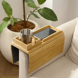 Foldable Bamboo Sofa Armrest Organizer Chair Armrest Pads