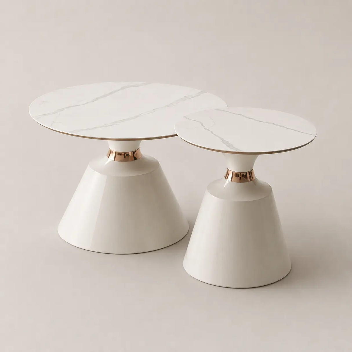 Modern Nesting Coffee Tables with Metal Base Furniture