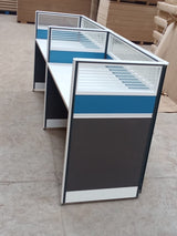 2-Person Office Workstation Desk with Privacy Panels – Modern Modular Design