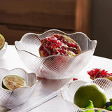 Gold Rim Glass Salad Bowl Set Serving Bowls