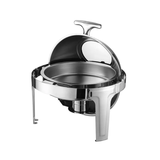 Stainless Steel Round Rolltop Chafing Dish with Glass Window 6L for Buffet and Catering- Furaha Finds Kenya