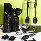 25pcs Silicone Spoon Set Kitchen & Dining Slotted Spoons