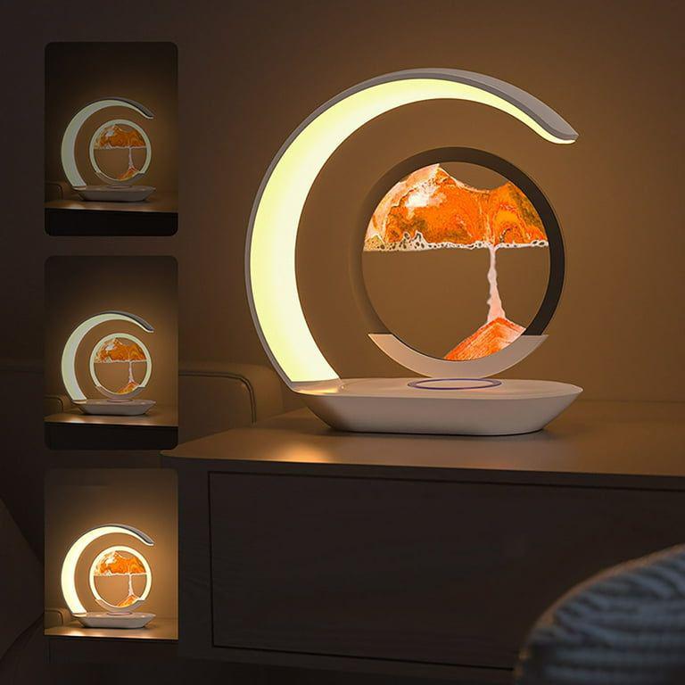 Night Light 3D Moving Sand Art LED Lamp – USB Bedside and Desk Sandscape