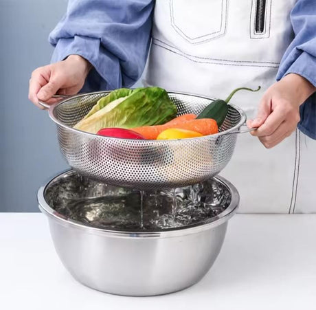Stainless Steel Basket Strainer/Colander Multi Use Kitchen Drain Bowl for Fruits, Veggies & Rice- Furaha Finds Kenya
