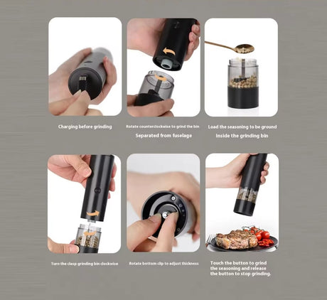 Rechargeable Electric Pepper Grinder Adjustable Ceramic Mill with USB Charging- Furaha Finds Kenya