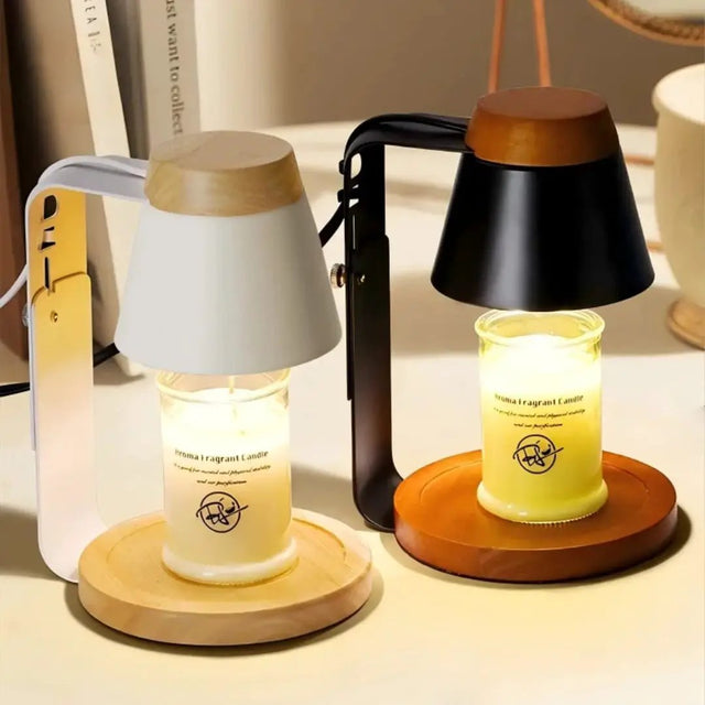 Electric Candle Warmer With Bamboo Base & Top Candle warmer Candle & Oil Warmers