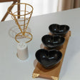 Chips and Dip Luxury Serving Set with Ceramic Bowls and Bamboo Tray Serving Platters