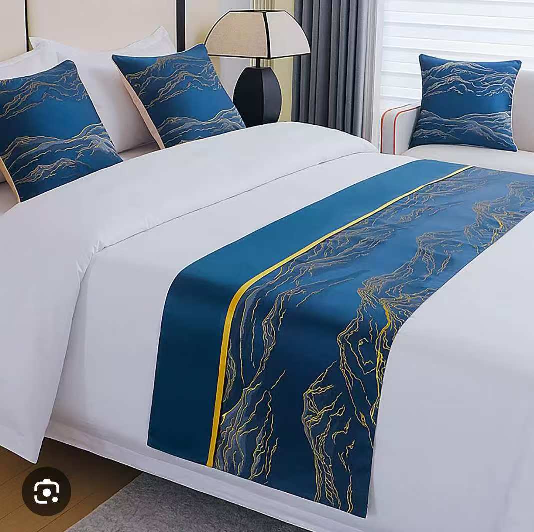 1pc Bedrunner with 2 Matching Pillowcases – Elegant Bedroom Decor Set