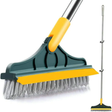 3 in 1 Floor Scrubbing Brush with Long Handle and 180° Rotating Head