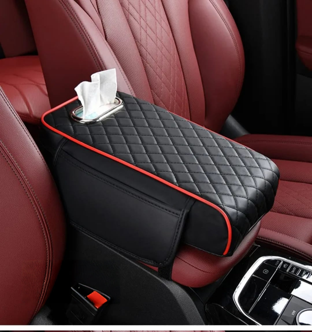2 in 1 Car Armrest with Tissue Storage – Universal Multifunctional Booster Pad