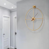 Luxury Single-Ring Open-Face Wall Clock 60cm Ultra-Minimalist Metal Gold Black Home & Garden Wall Clocks