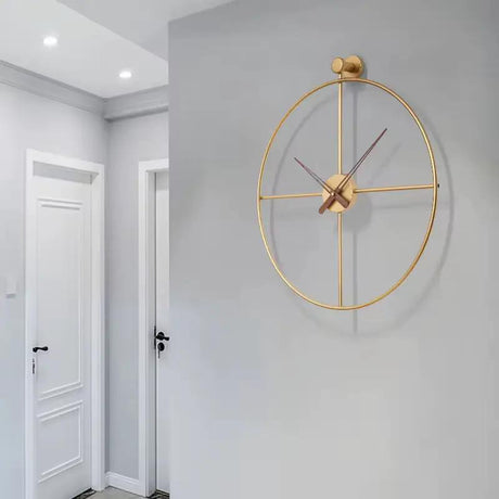 Luxury Single-Ring Open-Face Wall Clock 60cm Ultra-Minimalist Metal Gold Black Home & Garden Wall Clocks