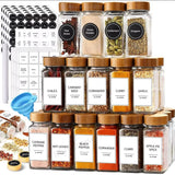29pcs Glass Storage Jars Set with Bamboo Lids 120ml – Includes Funnel, Labels, Pen & Brush- Furaha Finds Kenya