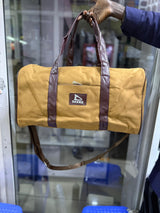 Trendy DEEKE Travel Duffel Bag – Durable Canvas with Faux Leather Straps for Gym & Travel