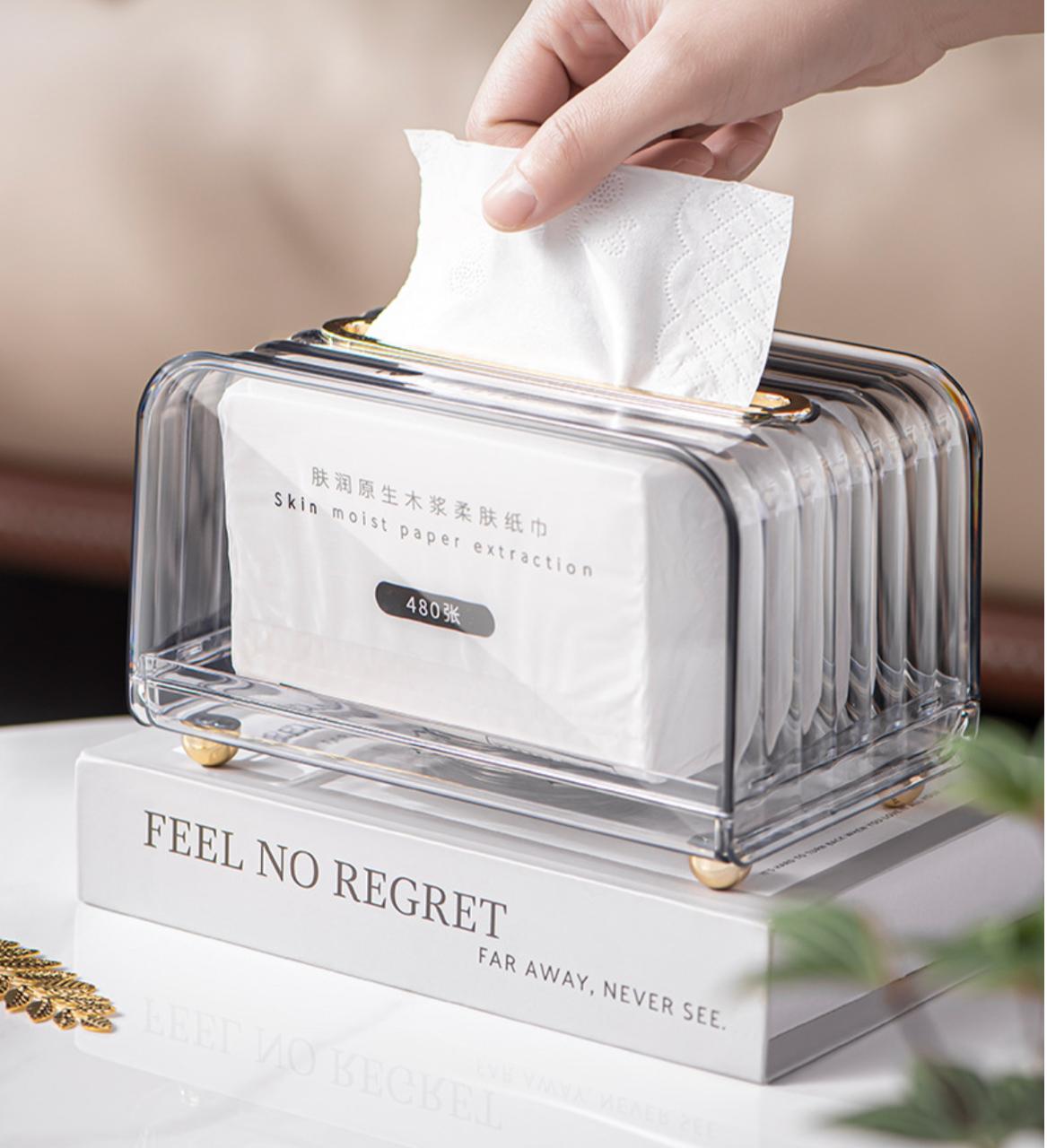 Luxury Clear Serviette Holder Elegant Acrylic Napkin Dispenser.- Furaha Finds Kenya
