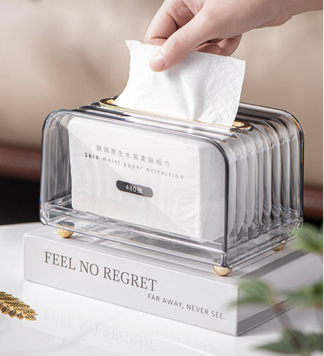 Luxury Clear Serviette Holder Elegant Acrylic Napkin Dispenser.- Furaha Finds Kenya