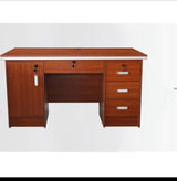 Executive Office Desk Lockable Wooden Workstation with Side Cabinets & Drawers