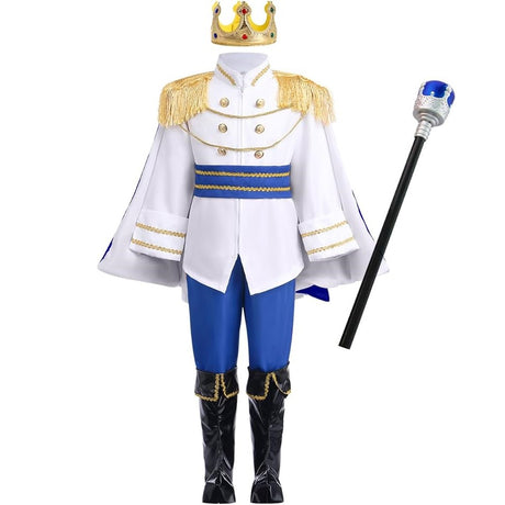 Professional Children’s King Cosplay Costume with Cloak, Crown, and Accessories