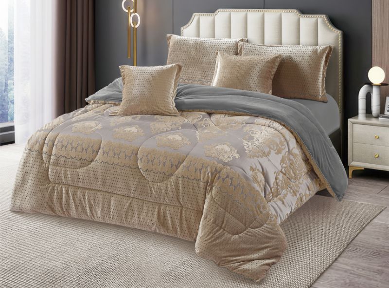 Luxury Silk Velvet Fleece Duvet Set 6x6 with Bedsheet and Pillowcases