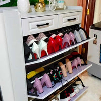 Bucket Flip Shoe Cabinet Space Saving Multi Layer Shoe Storage Shoe organizer Shoe Organizers