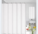 Furaha Finds shower curtains with hooks.