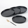 6pcs Black Ceramic Plates – Dishwasher and Microwave Friendly
