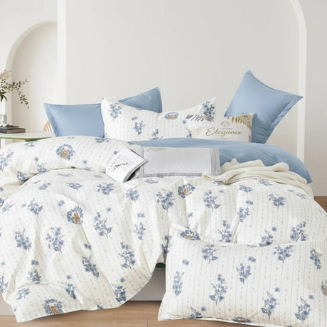 4pc Double Sided Luxurious Microfiber Duvet Cover Set Floral Edition 6x7 Duvet Covers
