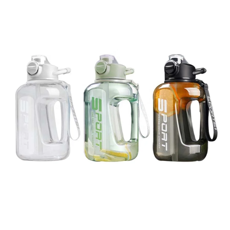 Large Capacity Water Bottle with Flip Lid, Straw, and Detachable Strap for Daily Hydration- Furaha Finds Kenya
