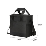 Large Capacity 15L Thermal Insulated Cooler Lunch Bag Black