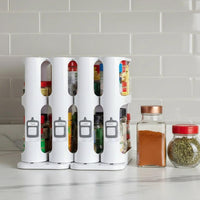 Pull Out Rotating Spice Rack White Space Saving Kitchen Organizer Spice Organizers