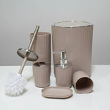 Luxury 6-Piece Bathroom Accessories Set Gold & Silver Round Design Bathroom Accessories Bathroom Accessory Sets