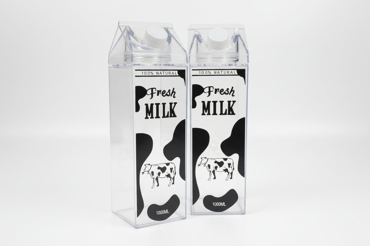 Acrylic Fresh Milk Bottle 1000ml Printed Multipurpose Storage Container