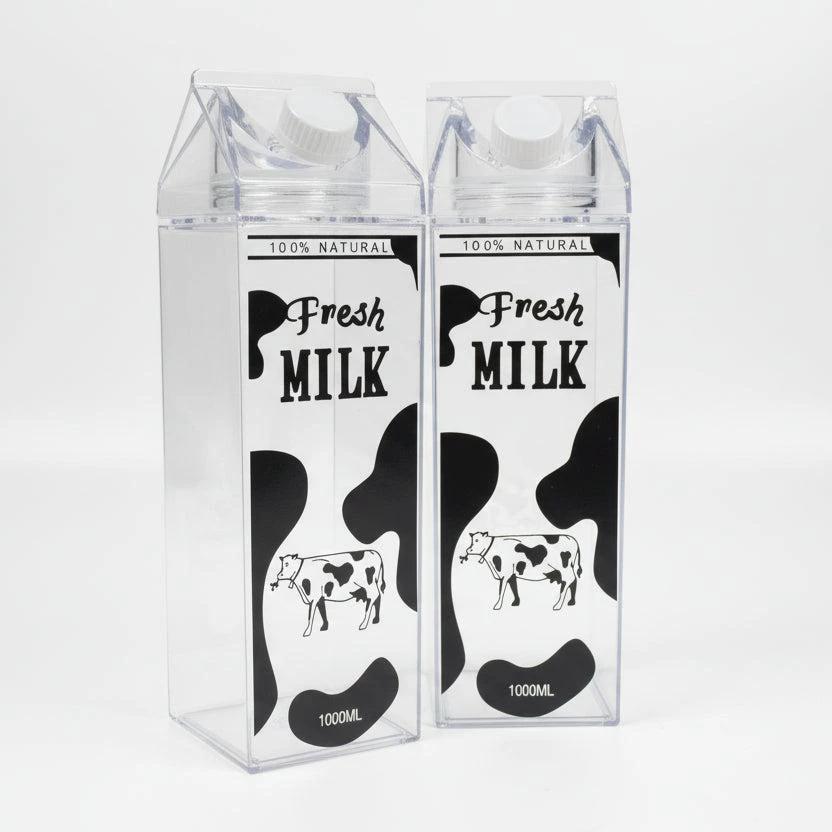 Acrylic Fresh Milk Bottle 1000ml Printed Multipurpose Storage Container Milk bottle Food Storage Containers