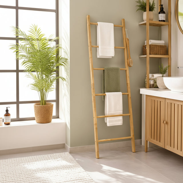 Bamboo Ladder Towel Rack Bamboo towel rack Towel Racks & Holders
