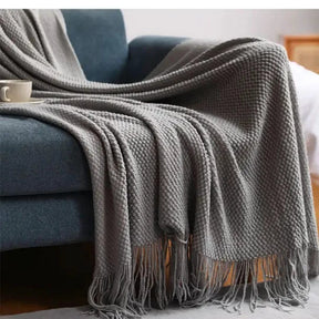 Knitted Tassel Throw Blanket Acrylic Cashmere Decorative Sofa and Bed Shawl Blankets