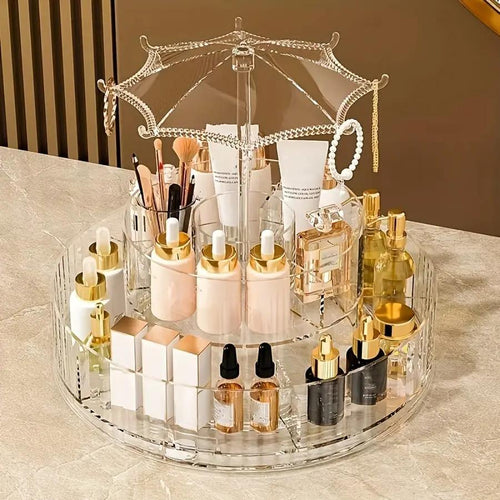 Rotating Umbrella Makeup Organizer Cosmetic Packaging & Containers