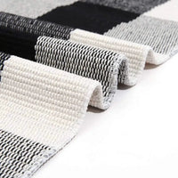 Monochrome Woven Rug 60x90cm Modern Minimalist Checkered Design Rugs Rugs