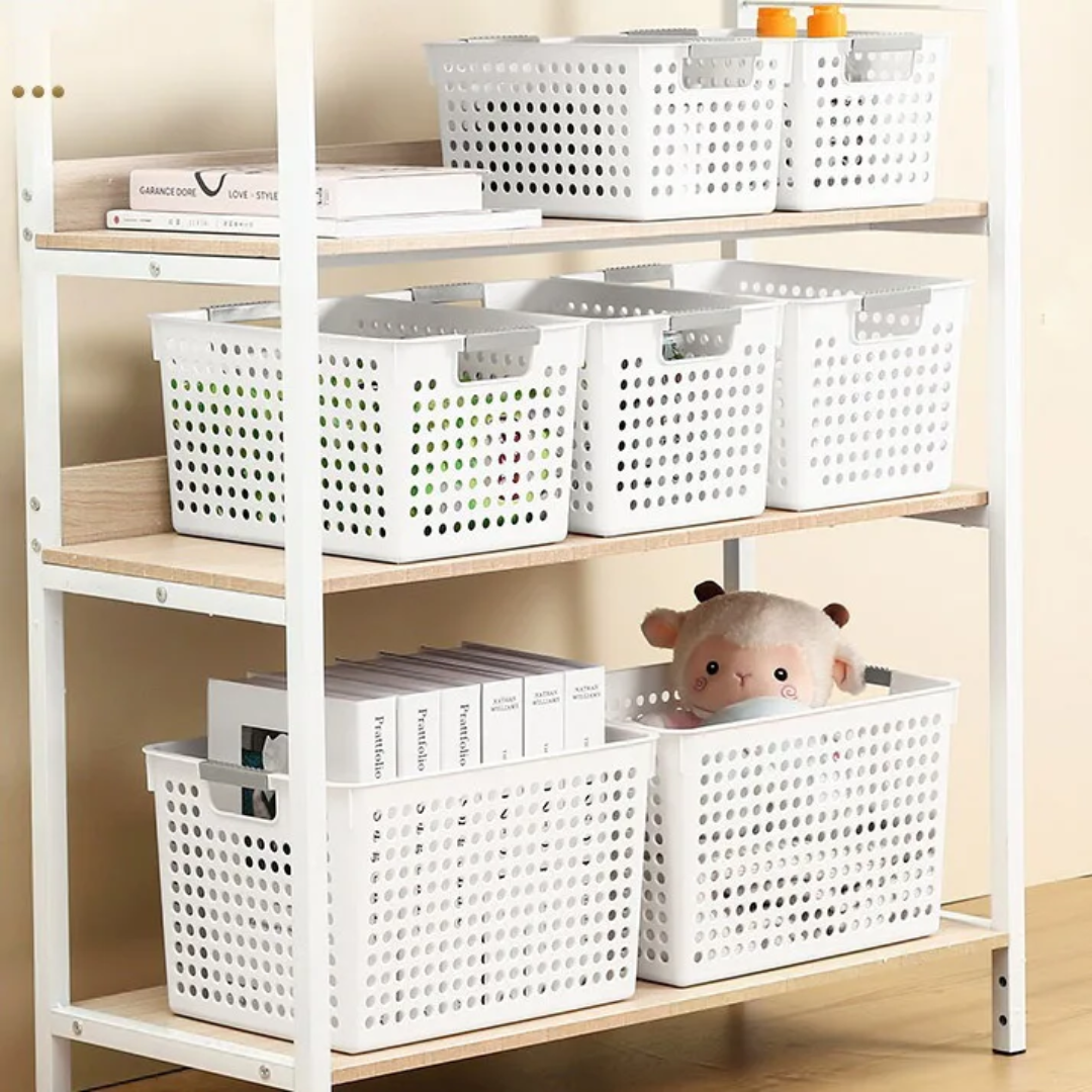 Multipurpose Storage Baskets | 30x12x15 cm | White & Black