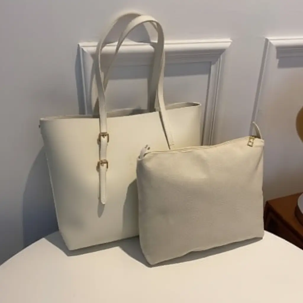 Minimalist Tote Bag with Inside Pouch Braided Tote Bag Tote Bags
