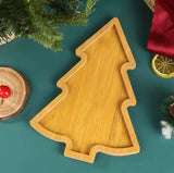 3-Piece Bamboo Christmas Tree Trays Serving Trays