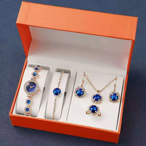 Ladies Blue 5 Pc Gift Set Gift Giving